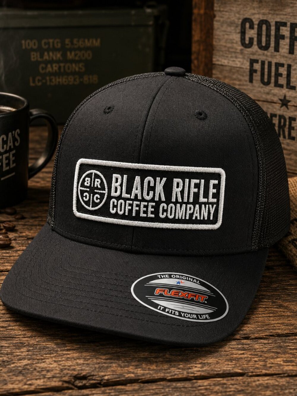 Black Coffee Rifle Company Hat Black Embroidered Patch Richardson 112 Cap Parody